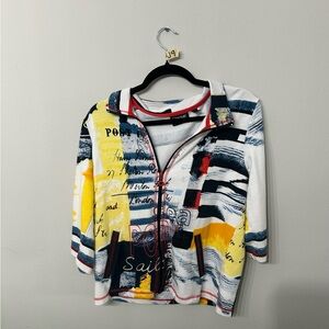 Women’s Onque Casual Graphic Zip Jacket Size Medium